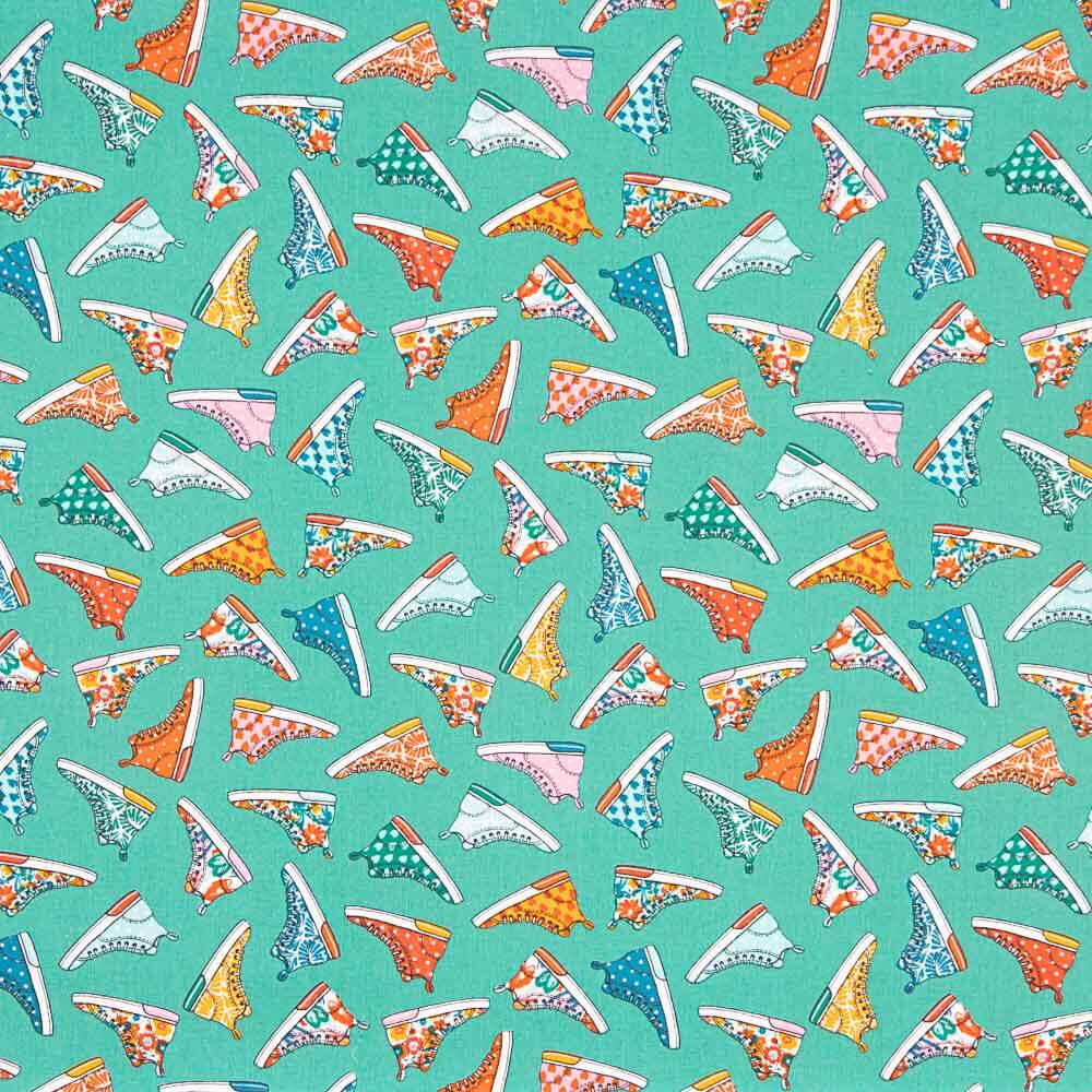 Algodón Estampado Baskets Verde - Ribes y Casals