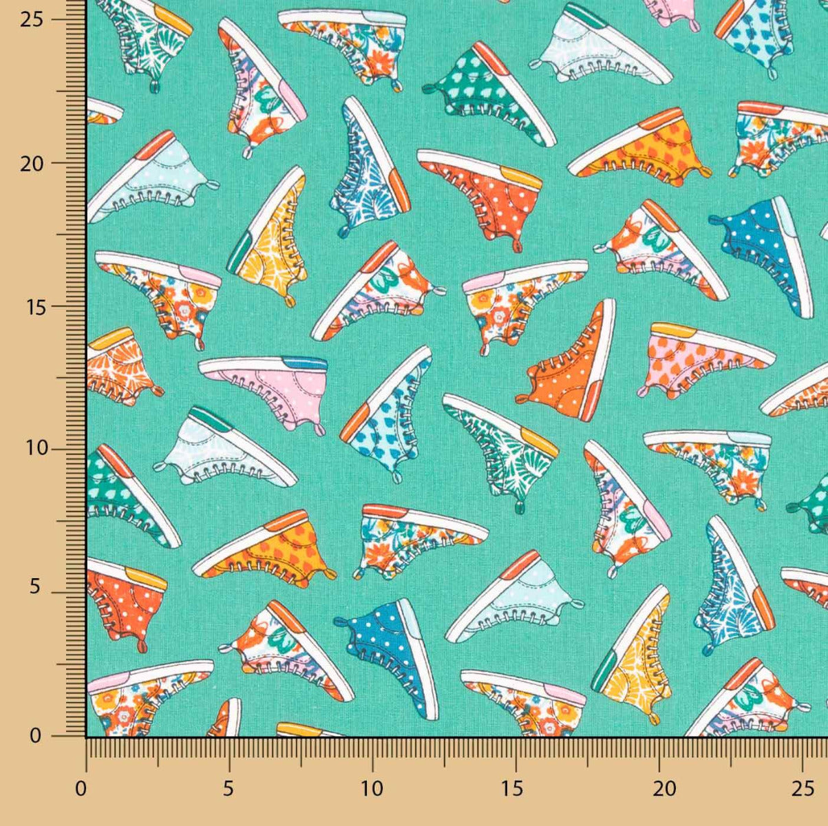 Algodón Estampado Baskets Verde - Ribes y Casals