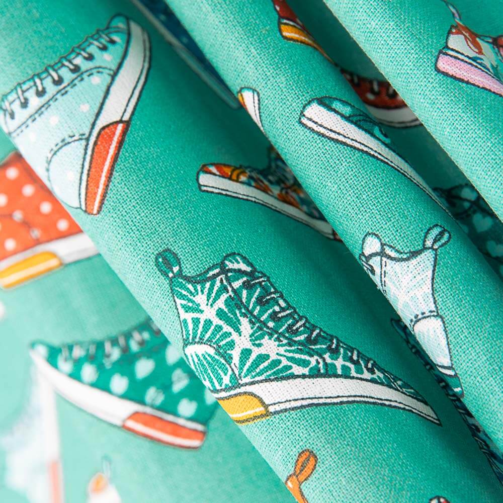 Algodón Estampado Baskets Verde - Ribes y Casals