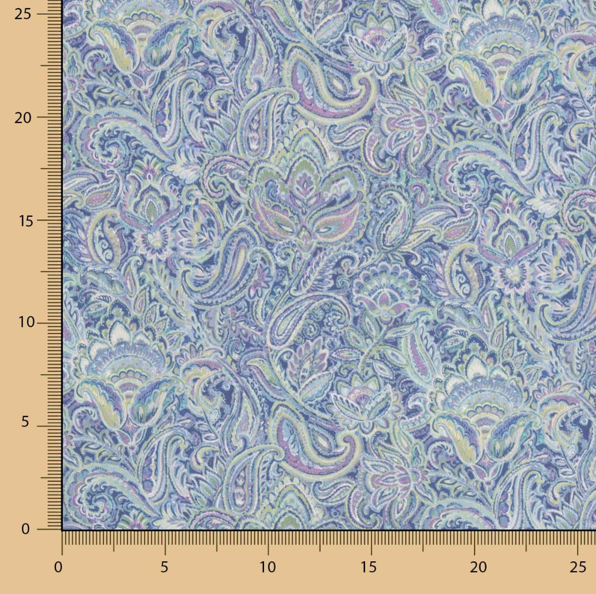 Popelín Estampado Cachemire Azules - Ribes y Casals