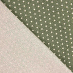 Popelín Estampado Estrellas Crudo-Verde - Ribes y Casals