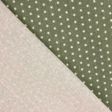 Popelín Estampado Estrellas Crudo-Verde - Ribes y Casals