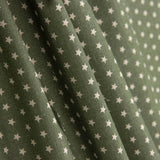 Popelín Estampado Estrellas Crudo-Verde - Ribes y Casals