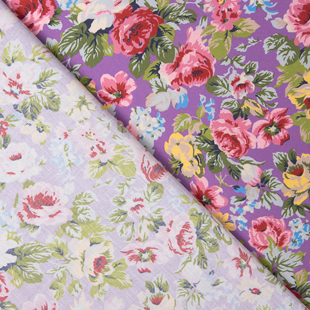 Popelín Estampado Flamenca Cretona Morado - Ribes y Casals