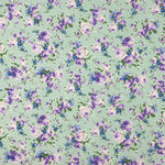 Popelín Estampado Flamenca Cretona Azul Fondo Verde Claro - Ribes y Casals