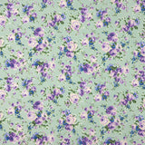Popelín Estampado Flamenca Cretona Azul Fondo Verde Claro - Ribes y Casals