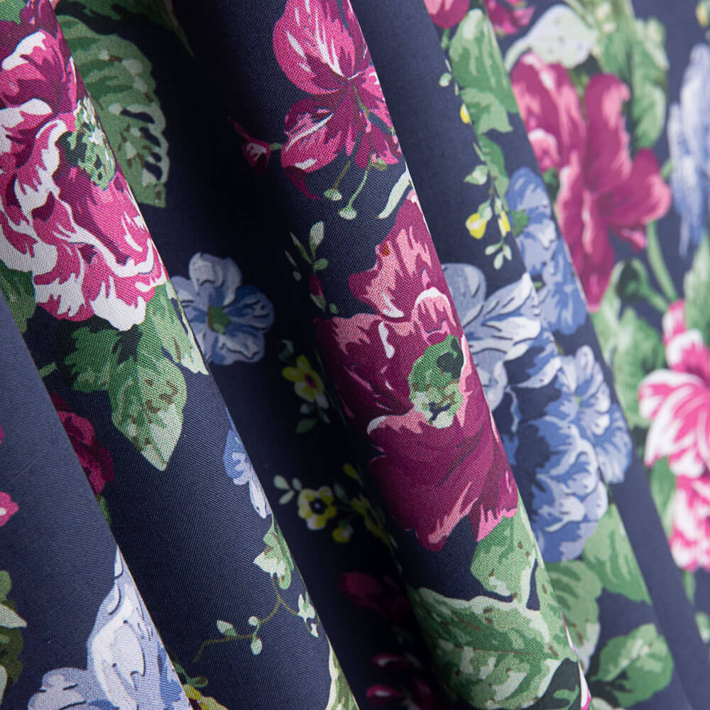 Popelín Estampado Flamenca Cretona Azul Marino - Ribes y Casals