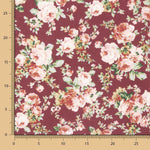 Popelín Estampado Flamenca Cretona Granate - Ribes y Casals