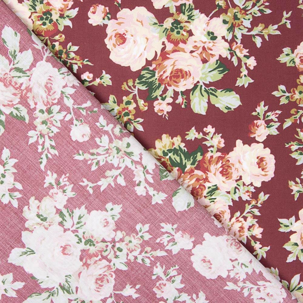 Retal Popelín Estampado Flamenca Cretona Granate 90x140 cm - Ribes y Casals