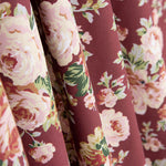 Popelín Estampado Flamenca Cretona Granate - Ribes y Casals