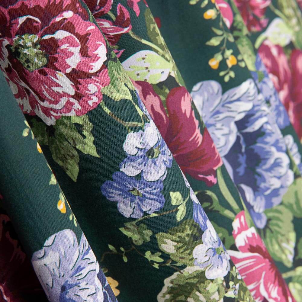 Popelín Estampado Flamenca Cretona Verde Oscuro - Ribes y Casals