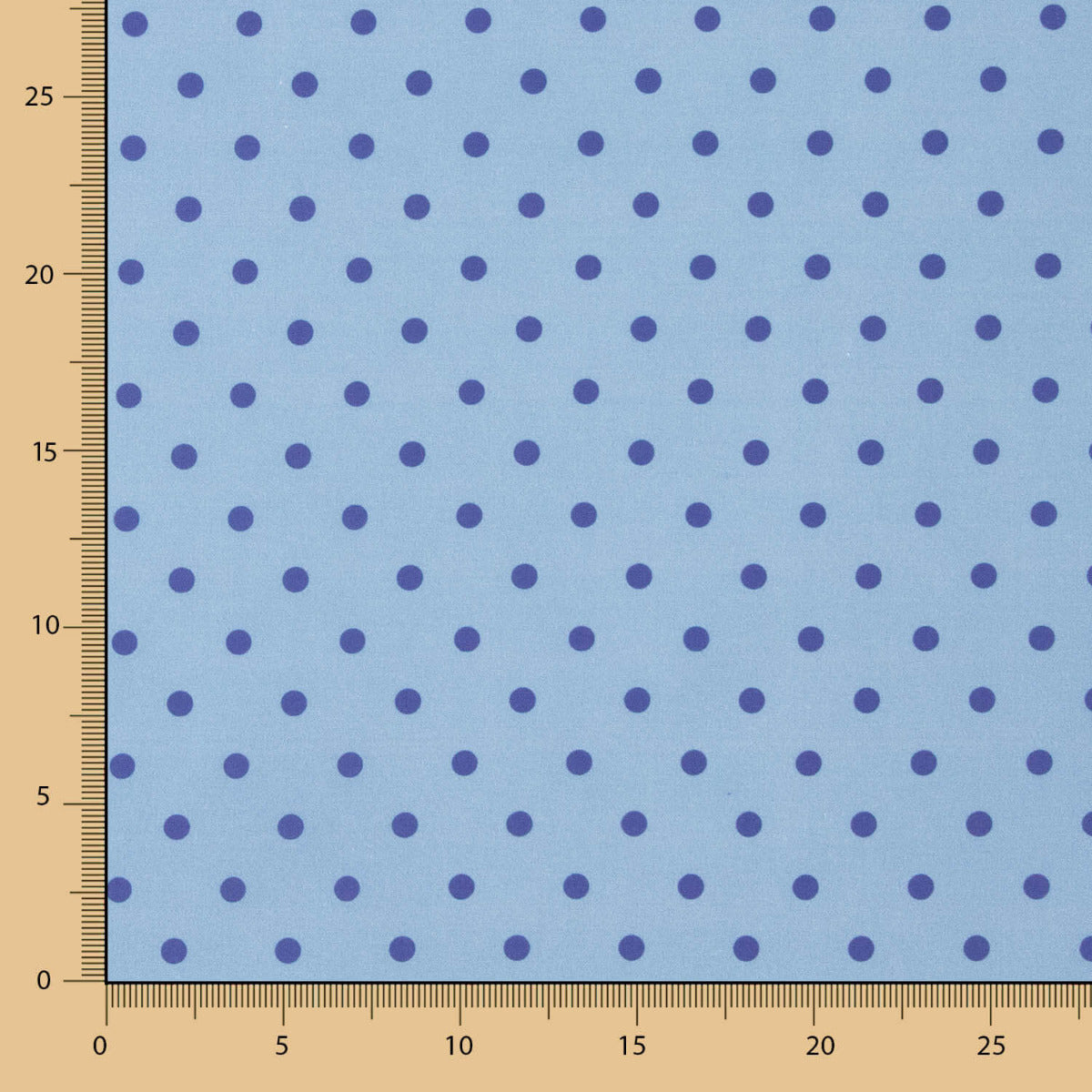 Popelín Estampado Flamenca Lunar 10mm Azul Báltico - Ribes y Casals