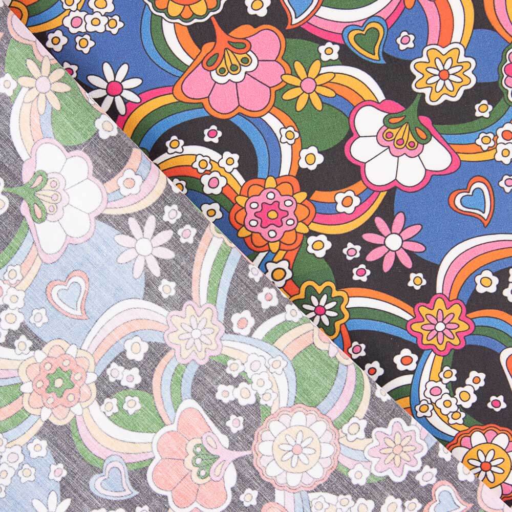 Retal Popelín Estampado Flor Fancy 40x140 cm - Ribes y Casals