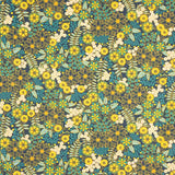 Algodón Estampado Flores Lily Azul - Ribes y Casals