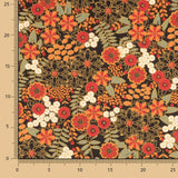 Algodón Estampado Flores Lily Negro - Ribes y Casals