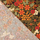 Algodón Estampado Flores Lily Negro - Ribes y Casals