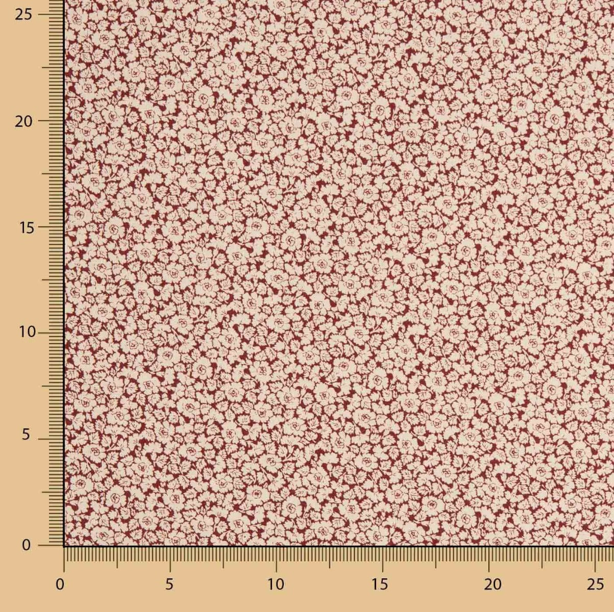 Popelín Estampado Florette Grana - Ribes y Casals