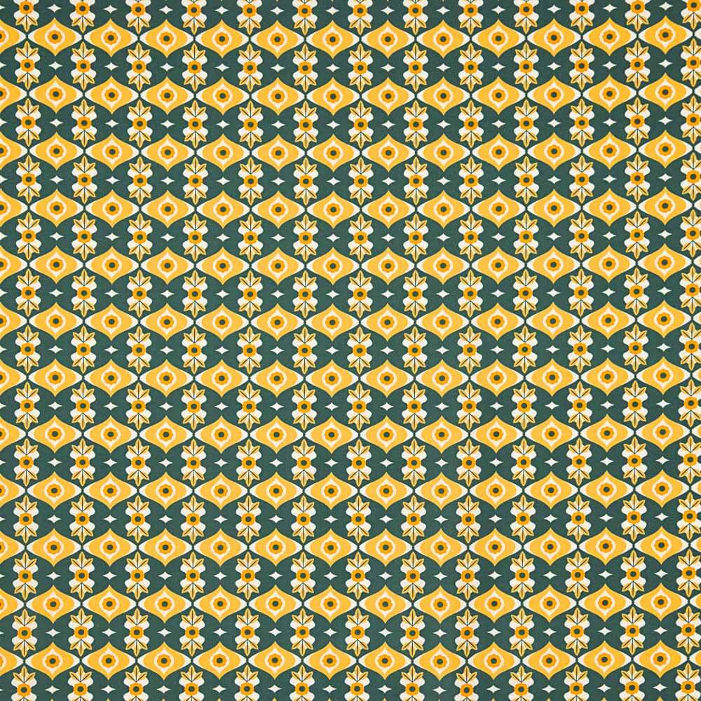 Popelín Estampado Geo Ocre - Ribes y Casals