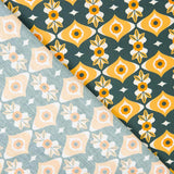 Popelín Estampado Geo Ocre - Ribes y Casals