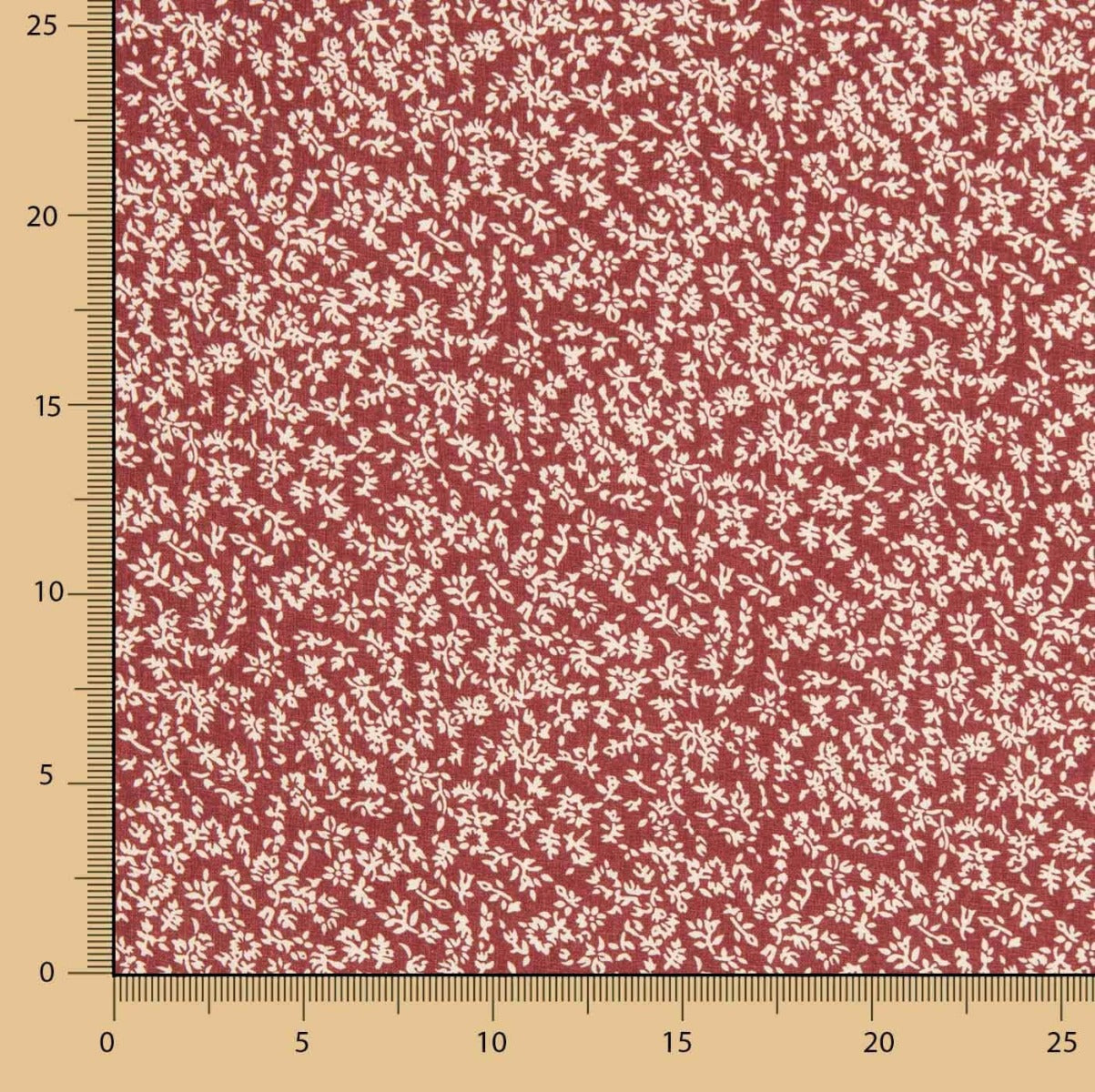Popelín Estampado Rouse Grana - Ribes y Casals