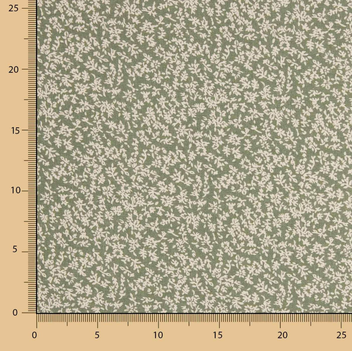 Popelín Estampado Rouse Verde - Ribes y Casals