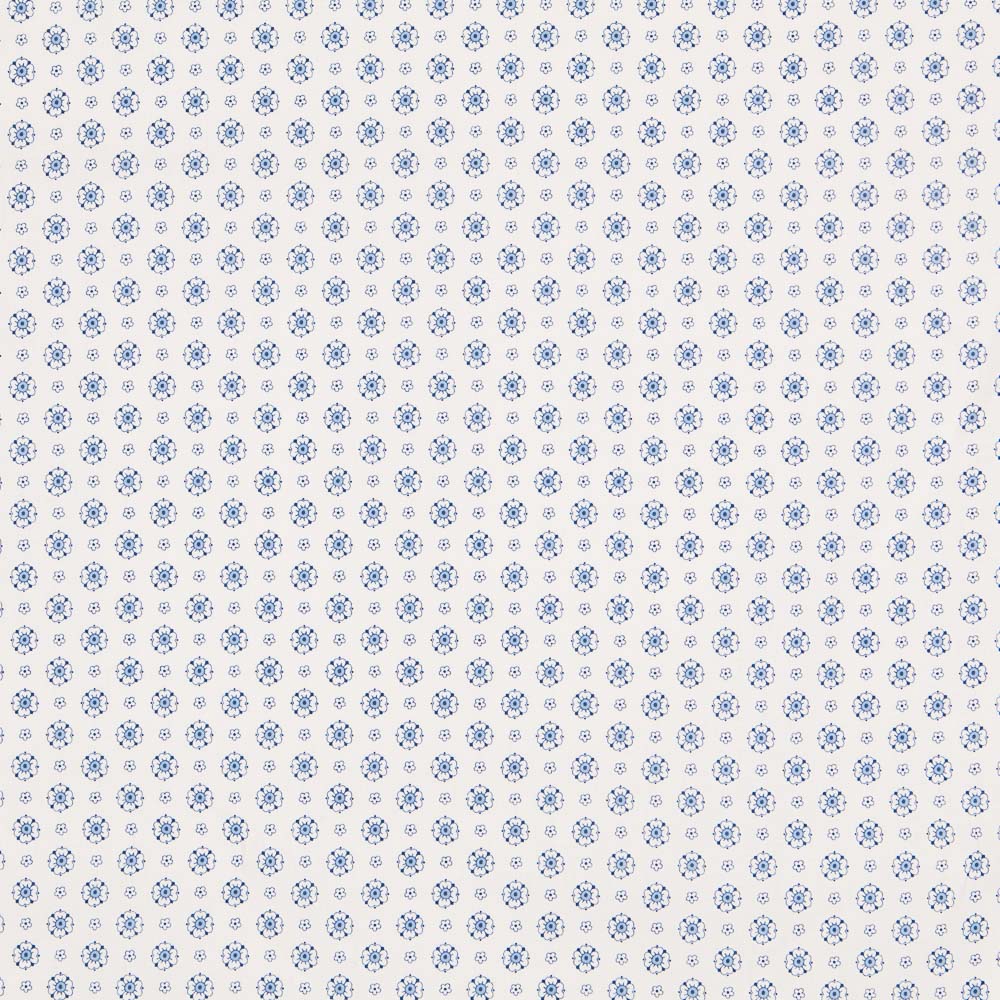 Popelín Flor Retro Azul - Ribes y Casals