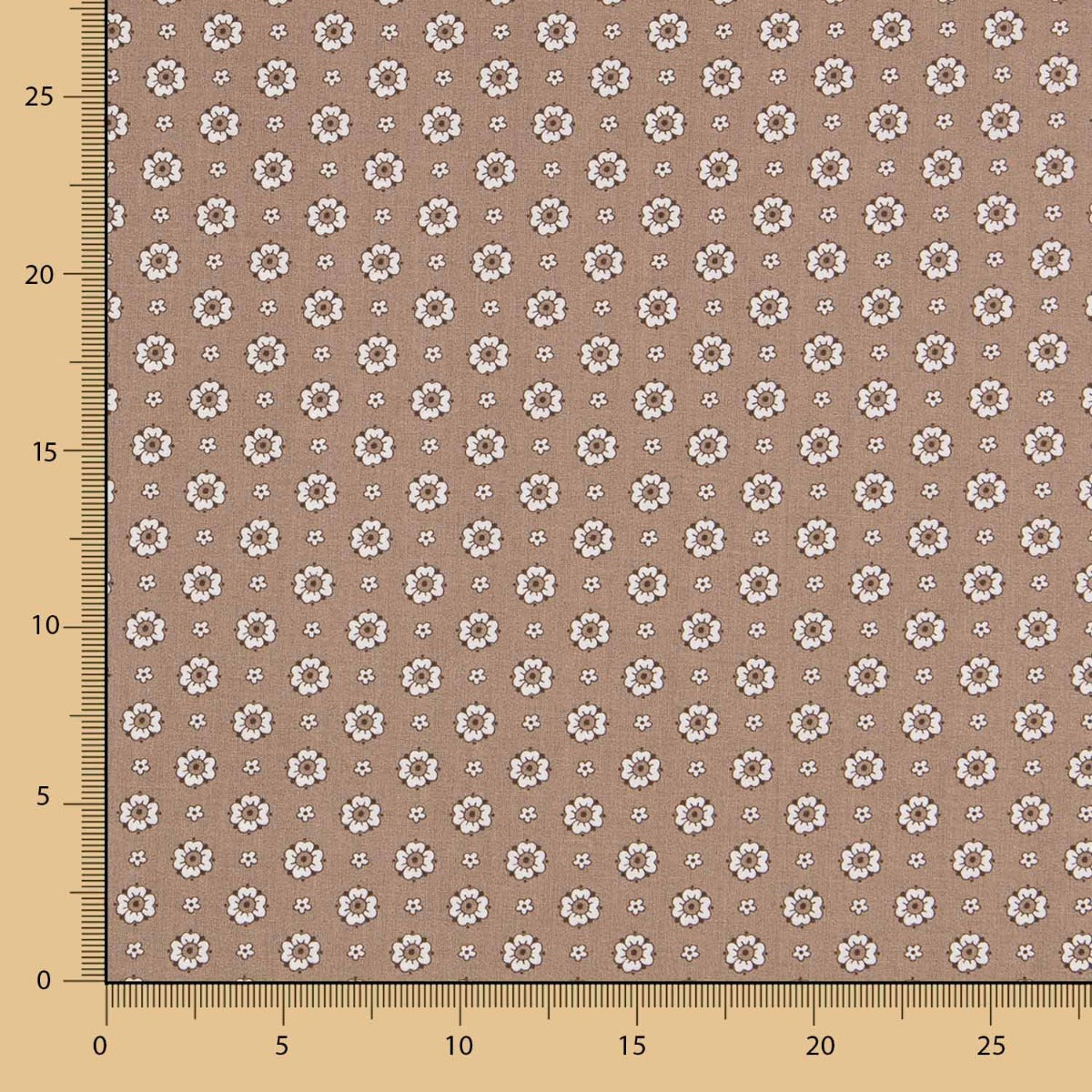 Popelín Flor Retro Beige - Ribes y Casals