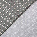 Popelín Flor Retro Gris Marengo - Ribes y Casals