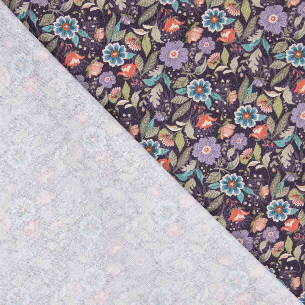 Popelín Flores Botánicas Violeta - Ribes y Casals