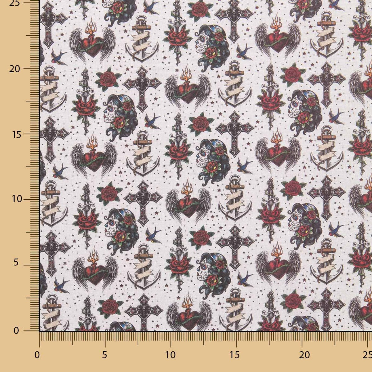 Popelín Gothic Tattoo - Ribes y Casals