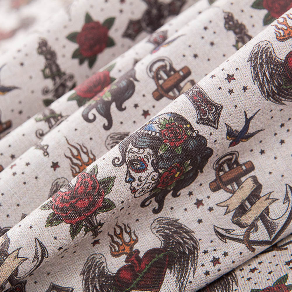 Popelín Gothic Tattoo - Ribes y Casals