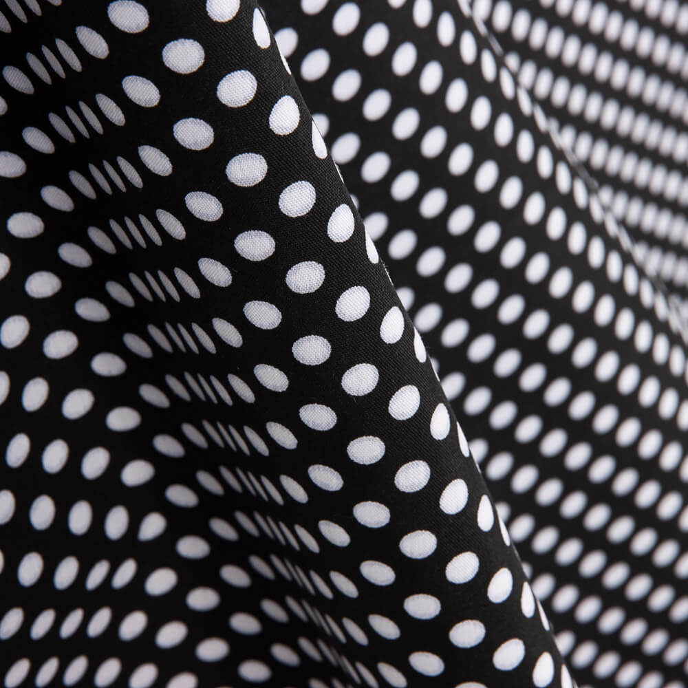 Popelín Lunares Flamenca Fondo Negro 7mm - Ribes y Casals