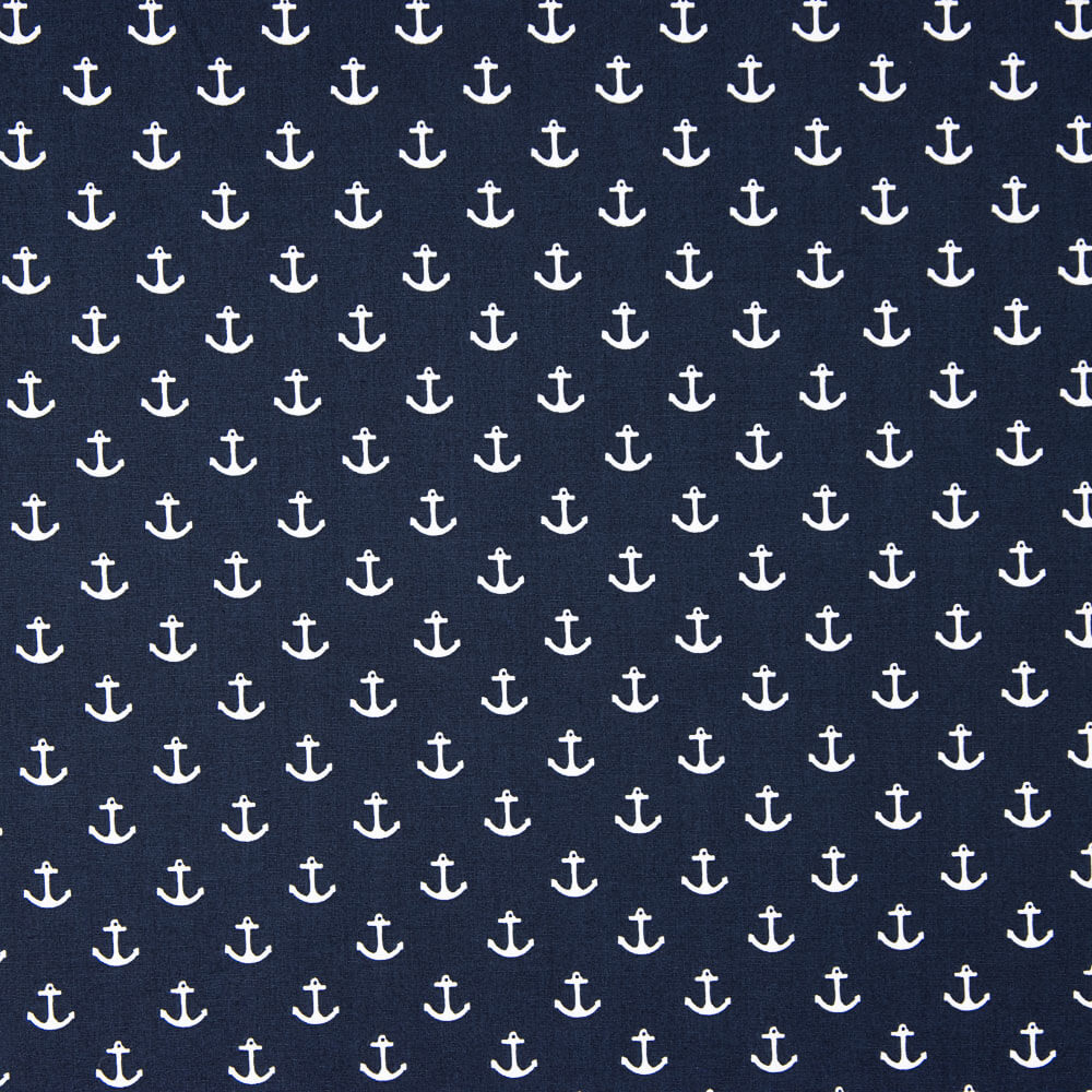 Popelín Algodón Anclas Marino - Ribes y Casals