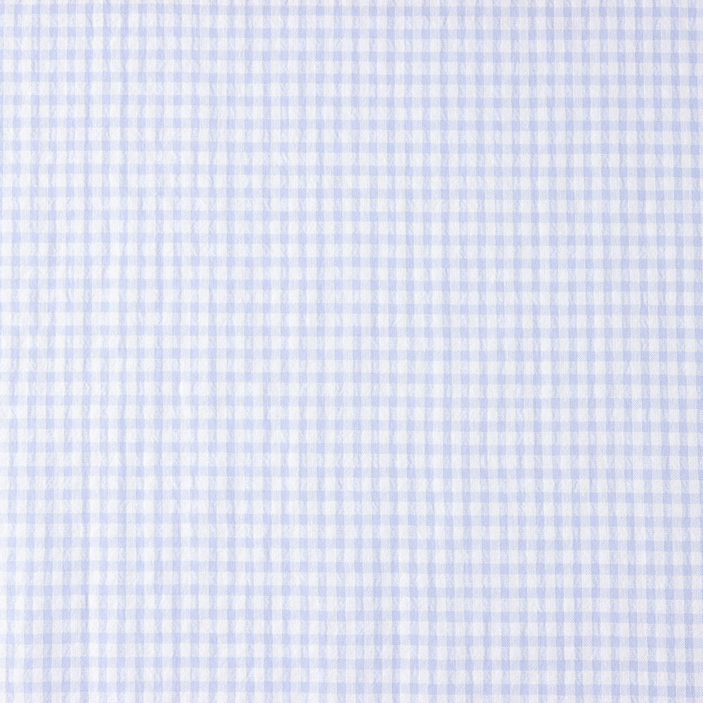 Seersucker Mini Cuadros Vichy Azul Claro - Ribes y Casals