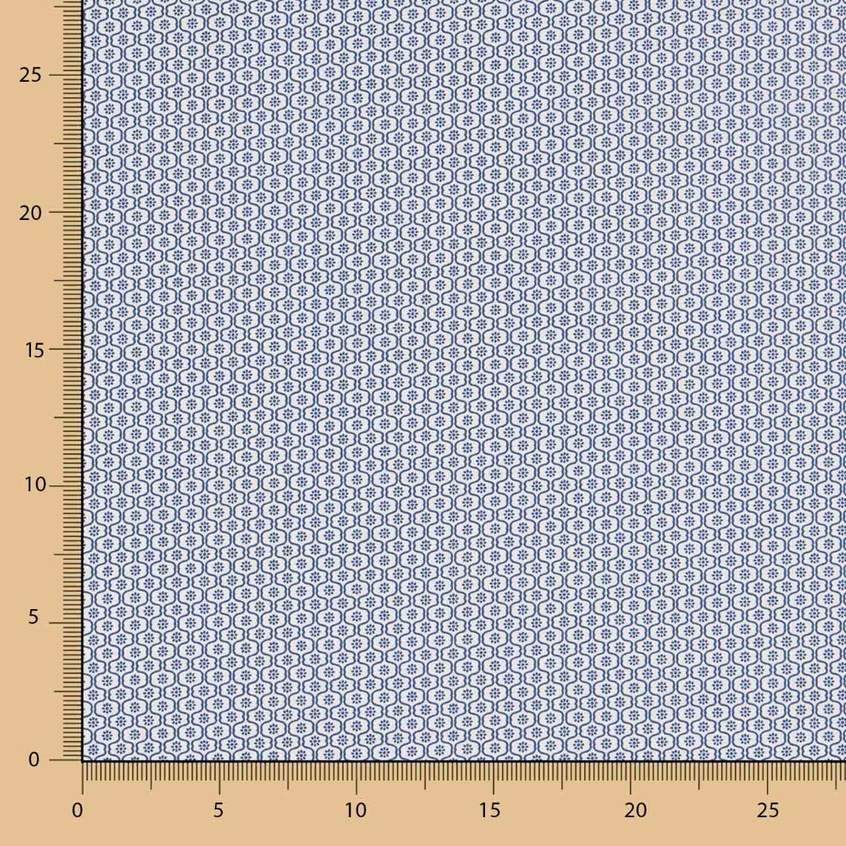 Popelín Mini Geo Azul - Ribes y Casals