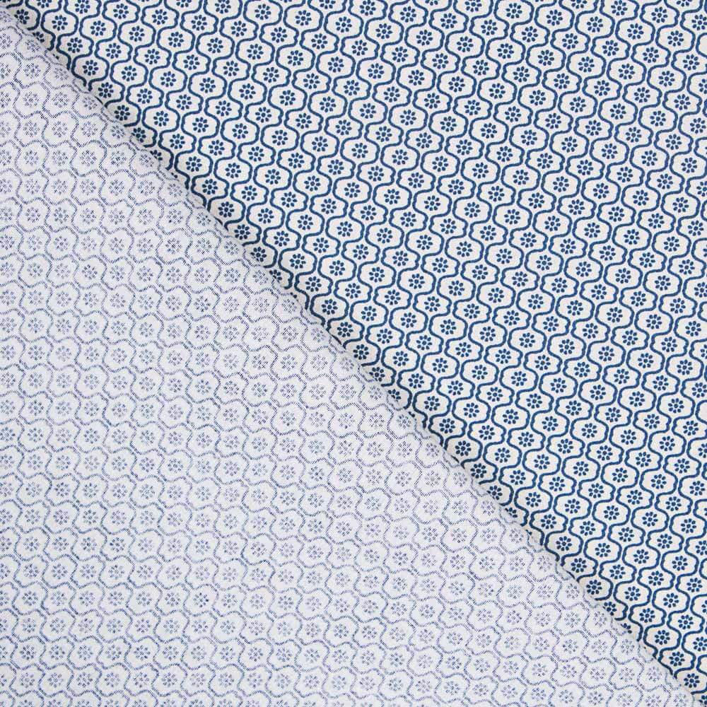 Popelín Mini Geo Azul - Ribes y Casals