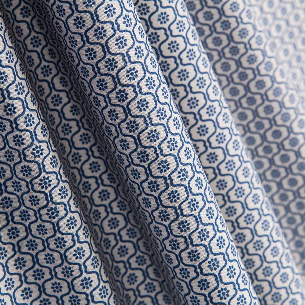 Popelín Mini Geo Azul - Ribes y Casals