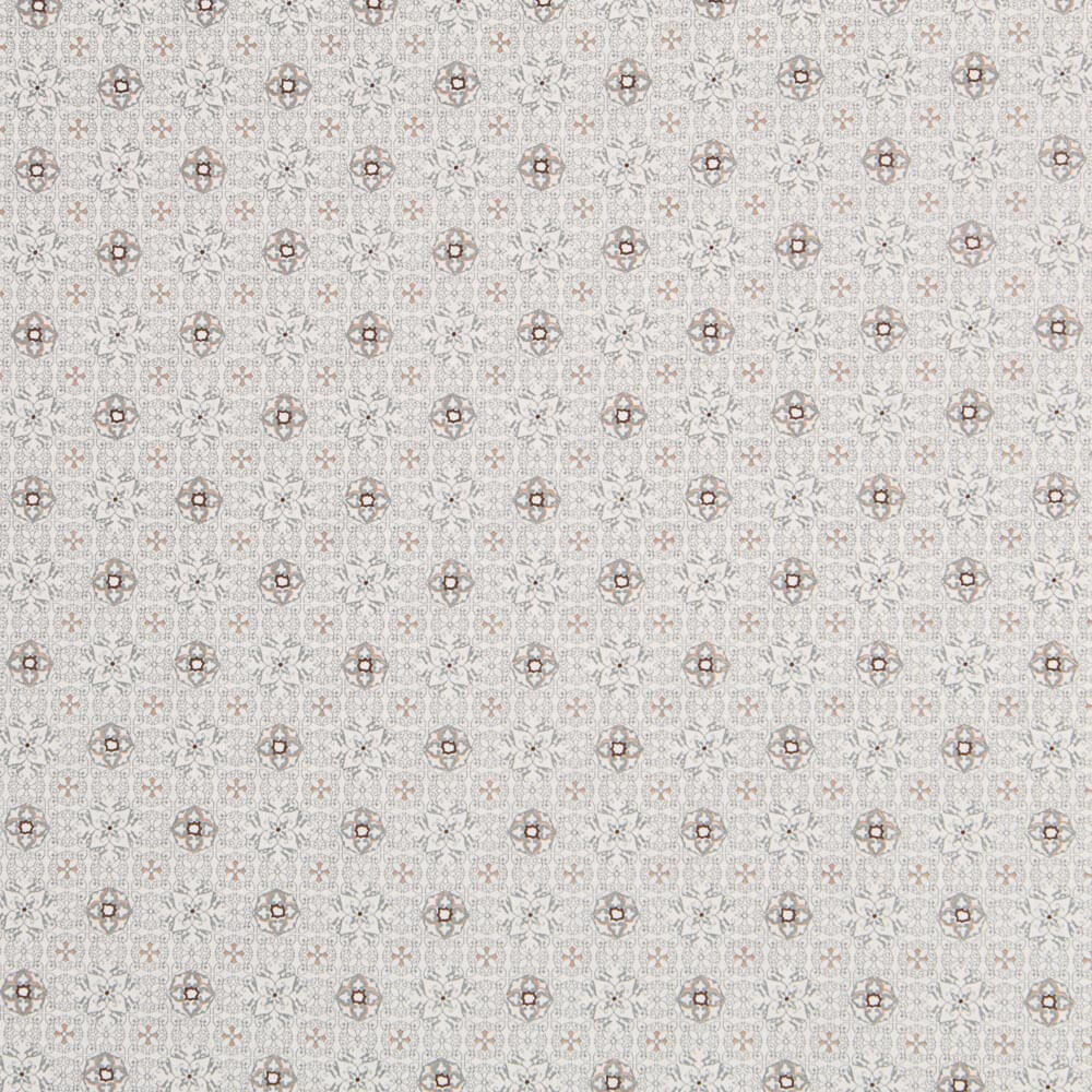 Popelín Mosaico Floral Gris - Ribes y Casals