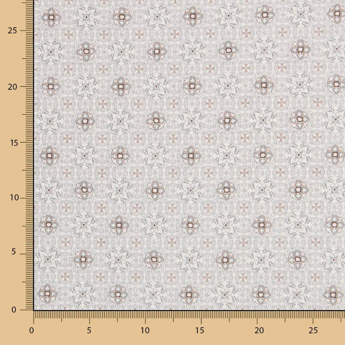 Popelín Mosaico Floral Gris - Ribes y Casals