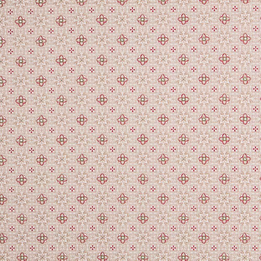 Popelín Mosaico Floral Rojo - Ribes y Casals
