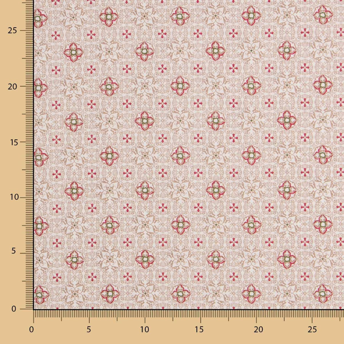 Popelín Mosaico Floral Rojo - Ribes y Casals