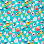 Popelín Muffins Turquesa - Ribes y Casals