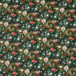 Popelín Navidad Bolas Deco Verde - Ribes y Casals