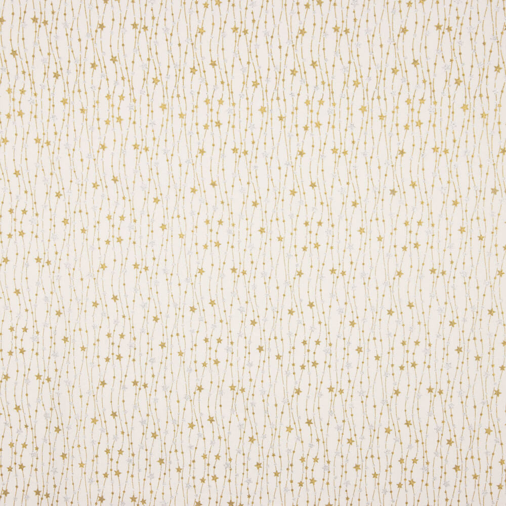 Popelín Navidad Brillos Crudo - Ribes y Casals