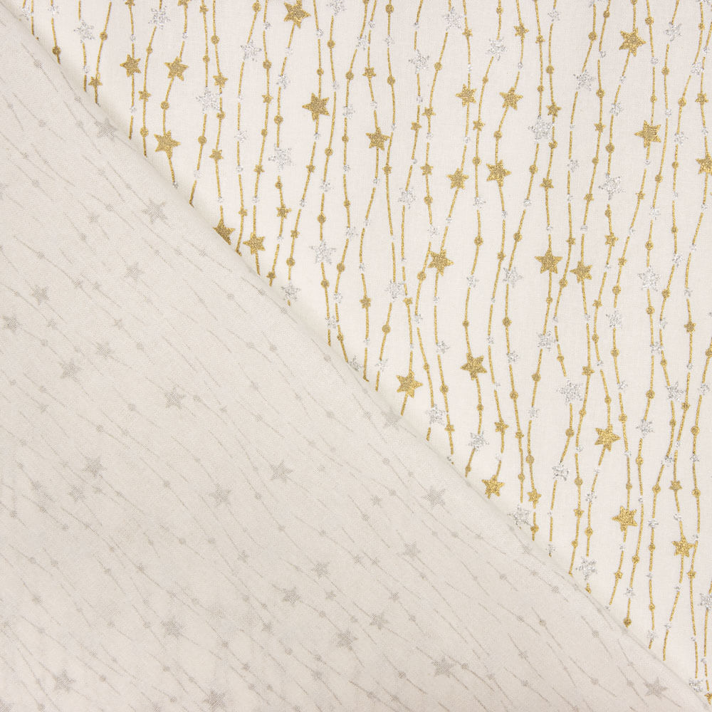 Popelín Navidad Brillos Crudo - Ribes y Casals