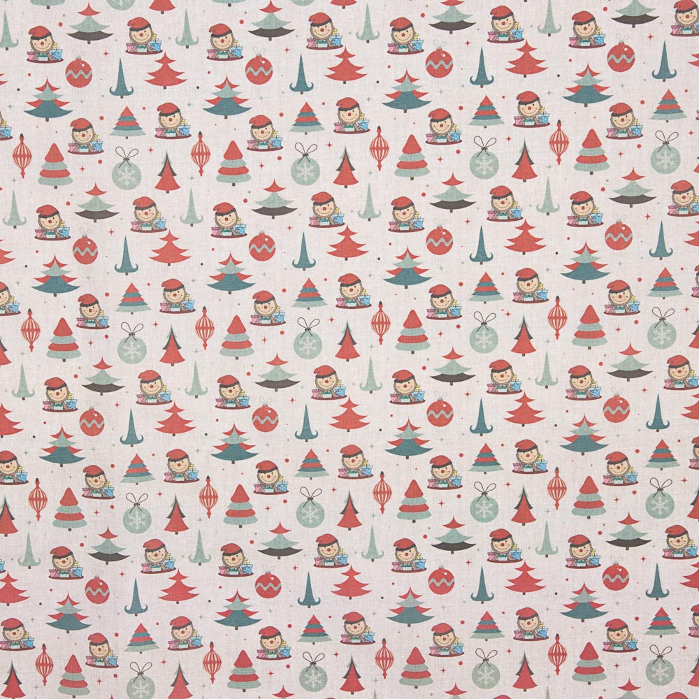 Popelín Navidad Cagatió Rojo - Ribes y Casals