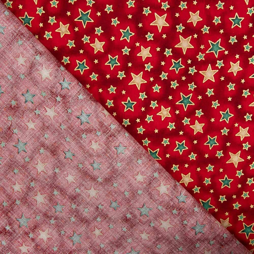 Popelín Navidad Estrellada Roja - Ribes y Casals