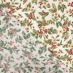 Popelín Navidad Floral Crudo - Ribes y Casals