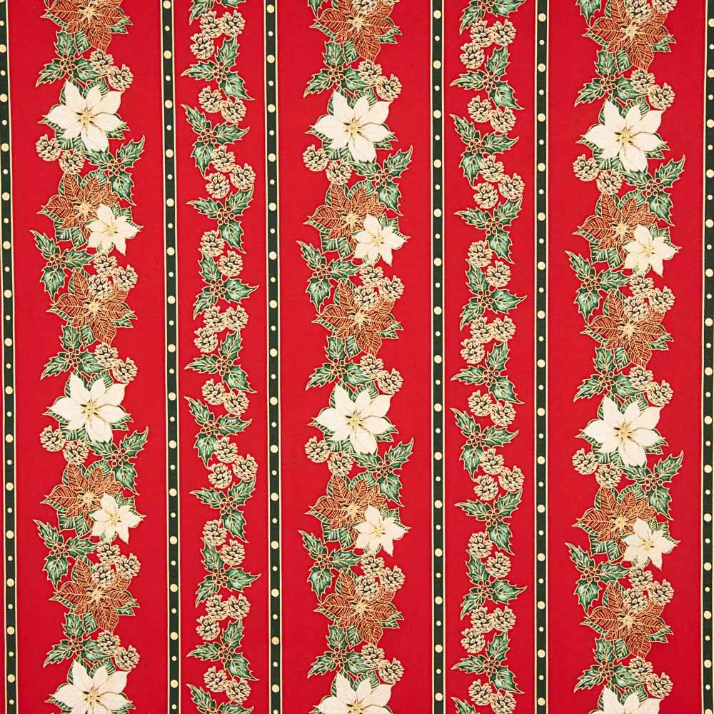 Popelín Navidad Guirnalda Rojo - Ribes y Casals