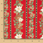 Popelín Navidad Guirnalda Rojo - Ribes y Casals